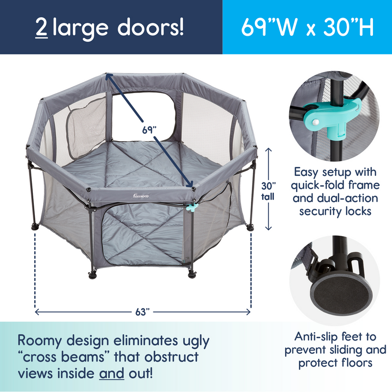 Load image into Gallery viewer, 69&quot; PlayPod Portable Playpen for Babies and Toddlers [Includes Dome] | Hiccapop
