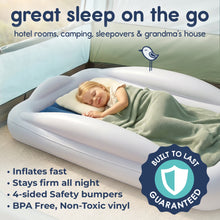 Load image into Gallery viewer, Inflatable Toddler Travel Bed with Safety Bumpers

