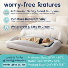 Load image into Gallery viewer, Inflatable Toddler Travel Bed with Safety Bumpers
