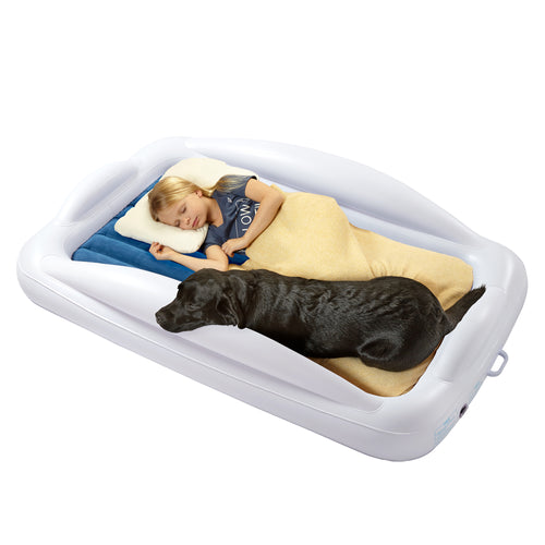 Inflatable Toddler Travel Bed with Safety Bumpers | Hiccapop