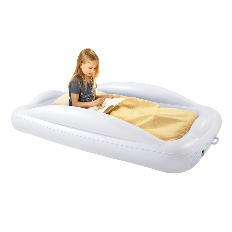Load image into Gallery viewer, Inflatable Toddler Travel Bed with Safety Bumpers | Hiccapop
